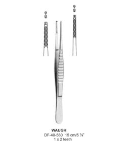 Waugh Tissue Forceps, Str, Cross Serrated, 1:2 Teeth, 15Cm (SS-40-580)