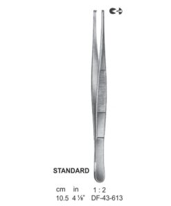 Standard Tissue Forceps, Str, 1:2 Teeth, 10.5Cm (SS-43-613)