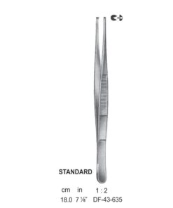 Standard Tissue Forceps, Str, 1:2 Teeth, 18Cm (SS-43-635)