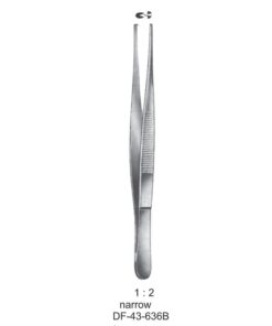 Standard Tissue Forceps, Str, 1:2 Teeth, Narrow, 18Cm (SS-43-636B)