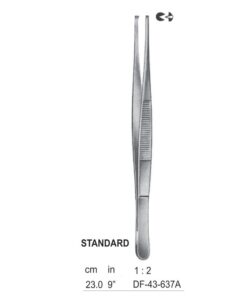 Standard Tissue Forceps, Str, 1:2 Teeth, 23Cm (SS-43-637A)