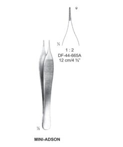 Mini-Adson Tissue Forceps, Str, 1:2 Teeth, 12Cm (SS-44-665A)