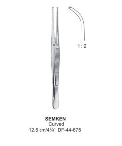 Semken Tissue Forceps, Cvd, 1:2 Teeth, 12.5Cm  (SS-44-675)