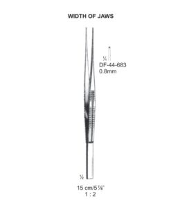 Tissue Forceps, Str, 1:2 Teeth, Width Of Jaws 0.8Mm, 15Cm (SS-44-683)