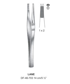 Lane Tissue Forceps, Str, 1:2 Teeth, 14Cm  (SS-46-703)