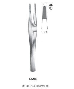Lane Tissue Forceps, Str, 1:2 Teeth, 20Cm  (SS-46-704)