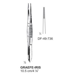 Graefe-Iris Forceps, Str, Serrated,  10.5Cm (SS-49-736)