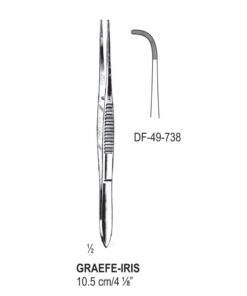 Graefe-Iris Forceps, Full Curved, Serrated,  10.5Cm (SS-49-738)