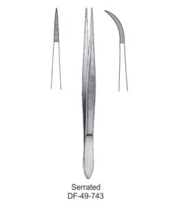 Fine Pattern Forceps, Cvd, Serrated, 8Cm (SS-49-743)