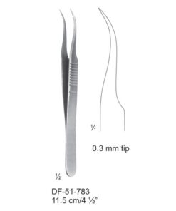 Micro Forceps, 0.3Mm Tip, Angled, 11.5Cm (SS-51-783)