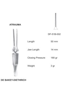Debakey Bulldog Atrauma Bulldog Clamp, Str, 50Mm (SS-51B-002)