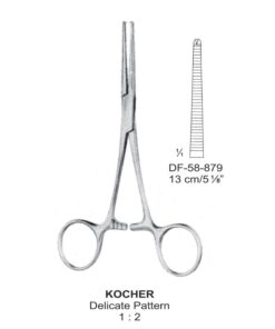 Kocher Artery Forceps, Delicate Pattern, Str, 1X2 Teeth, 13Cm (SS-58-879)