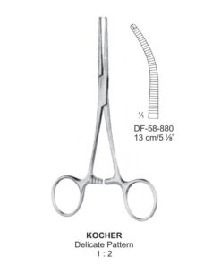Kocher Artery Forceps, Delicate Pattern, Cvd, 1X2 Teeth, 13Cm (SS-58-880)