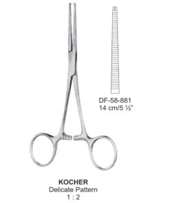 Kocher Artery Forceps, Delicate Pattern, Str, 1X2 Teeth, 14Cm (SS-58-881)