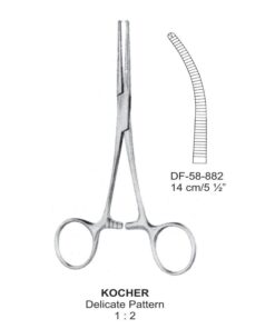 Kocher Artery Forceps, Delicate Pattern, Cvd, 1X2 Teeth, 14Cm (SS-58-882)
