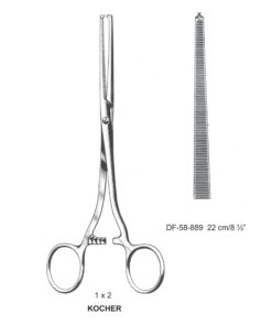 Kocher Artery Forceps, Str, 1X2 Teeth, 22Cm (SS-58-889)