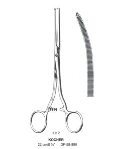 Kocher Artery Forceps, Cvd, 1X2 Teeth, 22Cm (SS-58-890)