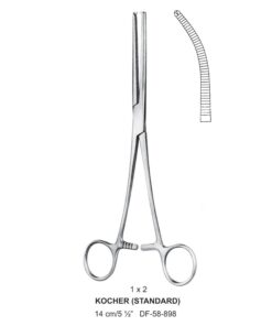 Kocher (Standard) Artery Forceps, Cvd, 1X2 Teeth, 14Cm (SS-58-898)