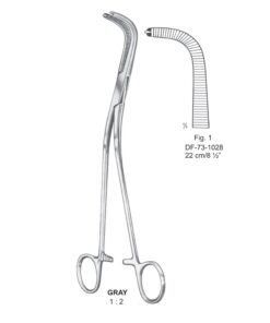Gray Gall Duct Clamps, Fig.1, 1X2 Teeth, 22Cm (SS-73-1028)