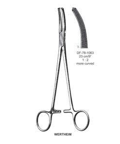 Wertheim Hysterectomy Forceps, More Curved, 1X2 Teeth, 23Cm (SS-78-1063)
