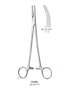 Faure Peritoneal Clamp Forceps, Curved, 1X2 Teeth, 20Cm  (SS-79-1071)