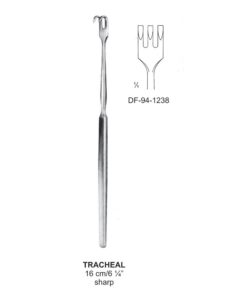 Tracheal Retractors Small Curve, 3 Prong Sharp 16Cm  (SS-94-1238)