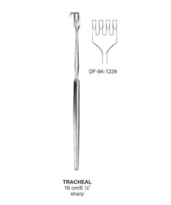 Tracheal Retractors Small Curve, 4 Prong Sharp 16Cm  (SS-94-1239)