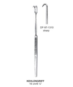 Kehlengriff Retractors Serrated Handle 1 Prong Sharp 16Cm  (SS-97-1310)