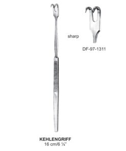 Kehlengriff Retractors Serrated Handle 2 Prong Sharp 16Cm  (SS-97-1311)