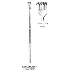 Kehlengriff Retractors Serrated Handle 4 Prong Sharp 16Cm  (SS-97-1313)