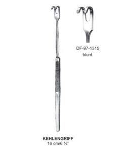 Kehlengriff Retractors Serrated Handle 2 Prong Blunt 16Cm  (SS-97-1315)