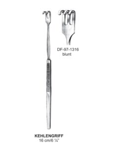 Kehlengriff Retractors Serrated Handle 3 Prong Blunt 16Cm  (SS-97-1316)