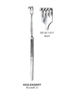 Kehlengriff Retractors Serrated Handle 4 Prong Blunt 16Cm  (SS-97-1317)