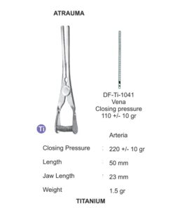 Titanium-Atraum Bulldog Clamps, Length 50Mm, Str, Jaw Length 23Mm (SS-Ti-1041)