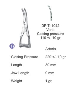 Titanium-Atraum Bulldog Clamps, Length 30Mm, Cvd, Jaw Length 9Mm (SS-Ti-1042)