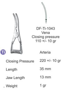 Titanium-Atraum Bulldog Clamps, Length 35Mm, Cvd, Jaw Length 13Mm (SS-Ti-1043)