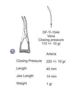 Titanium-Atraum Bulldog Clamps, Length 40Mm, Cvd, Jaw Length 14Mm (SS-Ti-1044)