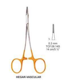 Tc-Hegar-Vascular Needle Holders Serrated 0.3Mm, 14Cm V.Notch  (Tcf.08.14S)