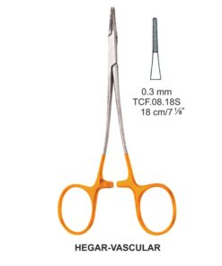 Tc-Hegar-Vascular Needle Holders Serrated 0.3Mm, 18Cm V.Notch  (Tcf.08.18S)