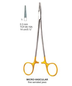Tc-Micro Vascular, Needle Holder, Fine Serr Jaws, 14Cm , 0.3Mm (Tcf.09.15A)