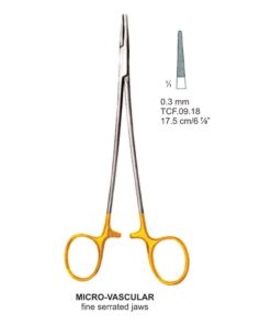 Tc-Micro Vascular, Needle Holder, Fine Serr Jaws, 17.5Cm , 0.3Mm (Tcf.09.18)