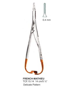 Tc-French Mathieu, Needle Holder, Delicate Pattern, 0.4Mm, 14 Cm  (Tcf.15.14)