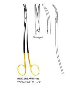 Tc-Metzenbaum-Fino Dissecting Scissors, S-Shaped, Bl-Bl, 23Cm  (Tcf.24.23M)