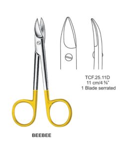 Tc-Beebee Wire Cutting Scissors,One Blade Serrated , Cvd, 11Cm  (Tcf.25.11D)