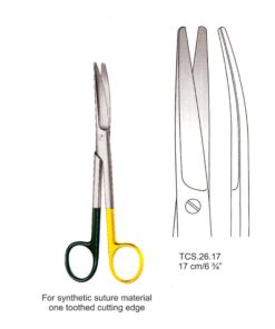 Tc-Ligature Supercut Scissors, One Toothed Cutting Edge, Cvd, 17Cm  (Tcs.26.17)