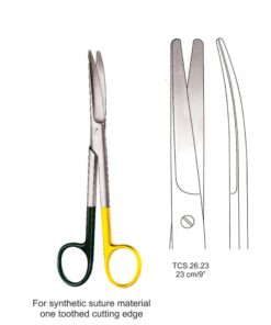 Tc-Ligature Supercut Scissors, One Toothed Cutting Edge, Cvd, 23Cm  (Tcs.26.23)