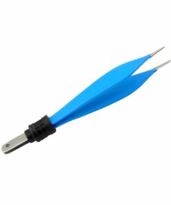 Reusable Bipolar, Adson Forceps, Straight, With European Plug, 12 Cm Length, 2.0Mm Tip, Blue (E-5-100)