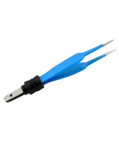 Reusable Bipolar, Jeweller Forceps, Straight, With European Plug, 10 Cm Length, 0.7Mm Tip, Blue (E-5-2040)