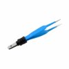 Reusable Bipolar, Jeweller Forceps, Straight, With European Plug, 11.5 Cm Length, 1.0Mm Tip, Blue (E-5-2120)