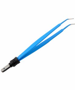 Reusable Bipolar, Gerald  Forceps, Angled, With European Plug, 17.8 Cm Length, 1.0Mm Tip, Blue (E-5-3820)
